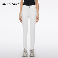 MISS SIXTY2026春季新款牛仔褲女白色高腰緊身提臀超彈小腳鉛筆褲 白色 25