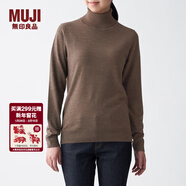 MUJI MUJI 女式  天竺 高領(lǐng)毛衣 女款黑色長(cháng)袖針織衫秋冬毛衫BAG05A0A 深咖啡色 M