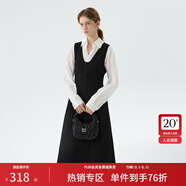 范思藍恩范思藍恩輕奢老錢(qián)梯形深v領(lǐng)口背心連衣裙女冬季2024新款內搭疊穿 黑色 XL