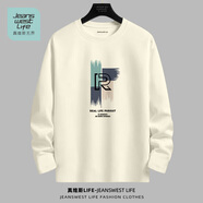 JEANSWEST LIFE真維斯純棉長(cháng)袖t恤男重磅親膚圓領(lǐng)內搭潮牌外穿衣服青少年打底衫T