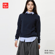 優(yōu)衣庫女裝羊絨圓領(lǐng)針織衫/長(cháng)袖毛衣毛衫25秋冬新款479160 69 藏青色 XL