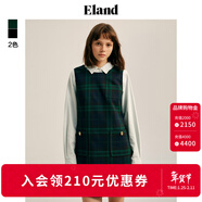 ELAND衣戀秋季連衣裙女圓領(lǐng)學(xué)院風(fēng)A字版型背心連衣裙 獵人綠(62)Hunter L