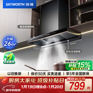 創(chuàng  )維（Skyworth）歐式頂吸抽吸排油煙機家用 變頻26立方大吸力 以舊換新 一級能效脫排自?xún)羟逑碮011