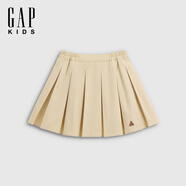 蓋璞Gap女童2026春季新款可愛(ài)小熊刺繡松緊腰百褶裙兒童裝短裙867547 卡其色 120 cm(6-7歲)亞洲尺碼