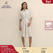 布克兄弟（BrooksBrothers）女士秋冬季款豎條紋收腰復古連衣裙-BB100224402P1