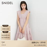 SNIDEL春夏款甜美方領(lǐng)露背高腰荷葉邊公主連衣裙SWFO232255 粉色 均碼 （F）