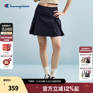 Champion冠軍短裙2025春季新款百褶校園A字裙休閑純色半裙潮 藏青色 L