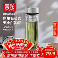 富光尊爵玻璃杯 男女士雙層水杯 高硼硅玻璃 304茶隔杯子泡茶杯400ml