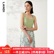 藍地（LANDI）夏季新款水鉆針織衫女吊帶背心修身打底衫內搭上衣 草綠色 L