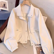 俞兆林（YUZHAOLIN）休閑棒球服外套女2026新款春款小香風(fēng)小個(gè)子夾克衫沖鋒衣時(shí)尚薄款 米白色 有里布 M 建議105-120斤