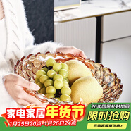 格娜斯 玻璃水果盤(pán)家用客廳茶幾歐式輕奢風(fēng)網(wǎng)紅高檔零食擺放盤(pán)大容量