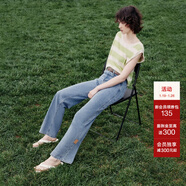 ONLY夏季涼感冰氧酷高腰顯瘦直筒褲牛仔褲女|124232025 J33 350水洗牛仔藍 M (165) M褲長(cháng)減短（卡碼拍大）