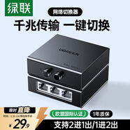 綠聯(lián)RJ45網(wǎng)絡(luò )切換器 二進(jìn)一出/一進(jìn)二出內網(wǎng)外網(wǎng)自由切換 免插拔 電腦網(wǎng)絡(luò )共享切換器 55472