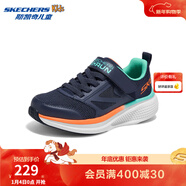 Skechers斯凱奇兒童運動(dòng)休閑鞋男童運動(dòng)鞋童鞋跑步鞋白鞋404050L 海軍藍色/NVY 34