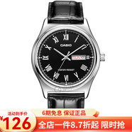 卡西歐（CASIO） 卡西歐(CASIO)男表 簡(jiǎn)約商務(wù)運動(dòng)石英手表男送男友禮物 黑盤(pán)黑帶MTP-V006L-1B