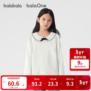 巴拉巴拉balaone女童長(cháng)袖t恤兒童2025秋甜美娃娃領(lǐng)內搭上衣萌208325100001