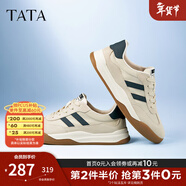 他她（TATA）男士阿甘男鞋復古德訓鞋男運動(dòng)休閑鞋厚底板鞋小白鞋PCB01AM5 米/藍 43