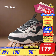 安踏童鞋女大童奶油包板鞋2025秋季新品微面包甜酷復古中底兒童運動(dòng)鞋 黑/藕灰/魚(yú)肚白-4 35 腳長(cháng)約22cm