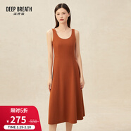 深呼吸DEEP BREATH女裝簡(jiǎn)約高腰圓領(lǐng)背心小黑裙連衣裙8500126 柑橘 S (2)