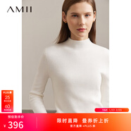 AMII女裝2025冬季新款通勤百搭純色半高領(lǐng)內里仿貂絨紗保暖打 米白 L 165/88A