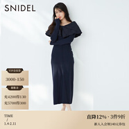 SNIDEL秋冬甜美娃娃領(lǐng)針織收腰修身顯瘦連衣裙SWNO234125 深藍色 S （0）