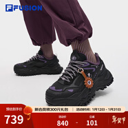 FILAFUSION斐樂(lè )潮牌加絨硬糖老爹鞋女鞋保暖運動(dòng)鞋 黑/葡萄軟糖紫-GC 36