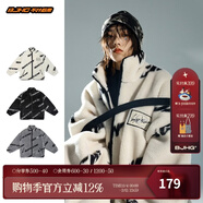 BJHG不計后果冬美式加厚仿羊羔絨棉服男潮寬松保暖毛絨情侶棉衣外套女 白色 2XL