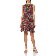 Tommy Hilfiger 女士迷你連衣裙 碎花荷葉邊吊帶 休閑百搭春夏款 深藍色 多色 L