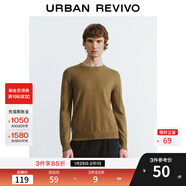 UR秋冬新款男裝植物系基礎款雜色軟糯針織衫UMB940002 黃綠 XS