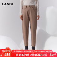 藍地【商場(chǎng)同款】設計感高腰氣質(zhì)小腳褲高級感修身休閑褲24冬季現款 淺咖色 S