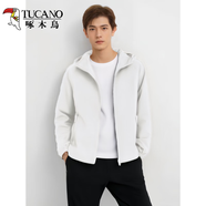啄木鳥(niǎo)（TUCANO）春秋外套女2026新款寬松短款連帽風(fēng)衣休閑開(kāi)衫上衣小香風(fēng)夾克 米白【雙層外套】男 L 100-115斤