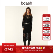 ba&sh bash2025新款法式波西米亞勾花鏤空棉質(zhì)連衣裙1E25GRAC NOIR L (2)