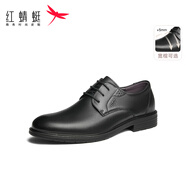 紅蜻蜓26春季新款男鞋舒適寬楦商務(wù)休閑皮鞋正裝德比鞋WTA73761K黑色38