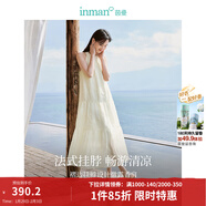 茵曼（INMAN）掛脖連衣裙2026夏女裝新品無(wú)袖寬松A字溫柔長(cháng)裙子 梨花杏 S