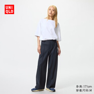 優(yōu)衣庫女裝絨面針織寬腿褲/闊腿褲褲子479284 69 藏青色 2XL /165/84A