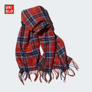 優(yōu)衣庫男裝女裝HEATTECH圍巾格子圍脖學(xué)院風(fēng)保暖478313 15 珊瑚紅色 均碼 (180 × 50 cm)