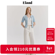 ELAND衣戀短袖針織衫女時(shí)尚甜美糖果色polo衫夏季新款 淺藍色(51)L/Blue S 160