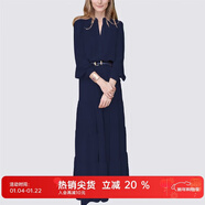 MeetMetro瑪依爾法式仙女連衣裙女2025秋新款高端氣質(zhì)純欲風(fēng)裙子禮服長(cháng)裙 藏藍【現貨】 L