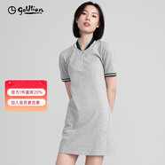 金利來(lái)（Goldlion）女裝純棉中長(cháng)款包臀短袖t恤女士款休閑體恤衫 淺灰-38 S