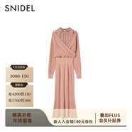SNIDEL【精英衣櫥】甜美雪紡拼接露肩交叉針織連衣裙SWNO261316 粉色 均碼 (F)