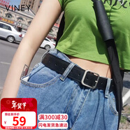 viney牛皮腰帶女針扣女士皮帶搭配牛仔褲腰帶時(shí)尚學(xué)高顏值裙帶生日禮物