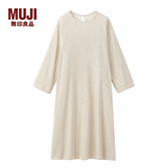 MUJI MUJI 女式 棉法蘭絨 套頭連衣裙 淡黃色 M