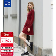 唐獅（TonLion）2025秋冬女甜美海軍領(lǐng)設計長(cháng)袖連衣裙