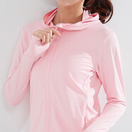 繼方 UPF50+防曬衣女夏季韓版皮膚衣男防紫外線(xiàn)短外套戶(hù)外運動(dòng)防曬服休閑連帽防曬衫薄款寬松冰絲 常規碼-嫩粉（適合85-130斤）