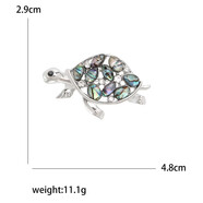 韓版小清新可愛(ài)烏龜胸針高檔貝殼男士西服搭配別針飾品現貨 銀色1820-SL