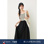 詩(shī)凡黎（‘S EIFINI）黑色條紋拼接針織背心裙2024春新款裙子中長(cháng)氣質(zhì)背帶連衣裙 黑色拼接款 S 155/80A