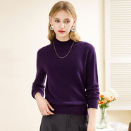 兔皇（TUHUANG）【山羊絨+羊毛】純色簡(jiǎn)約針織毛衣25秋冬半高領(lǐng)女羊毛衫TW333310