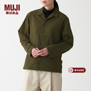 MUJI 男女通用法蘭絨開(kāi)領(lǐng)襯衫長(cháng)袖休閑百搭襯衣外套純棉全棉ACA71A1A 卡其綠 S-M 165/88A