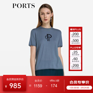 PORTS 寶姿秋冬新款女裝羊毛短袖針織衫LM9K710NKW008 BLUE M