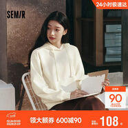 森馬（Semir）森柔|衛衣女春季繡花連帽寬松分割上衣女生系套頭衫101125116004